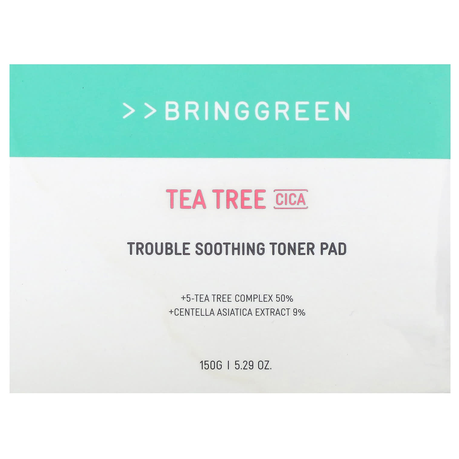 Bringgreen - Tea Tree Cica Trouble Soothing Toner Pad 150g. (90 Pads)
