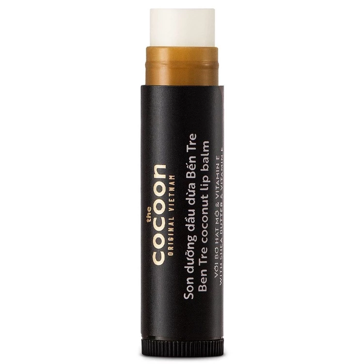 Cocoon Vietnam - Ben Tre Coconut Lip Balm (Son Dưỡng Dầu Dừa Bến Tre) with Shea Butter & Vitamin E 5g. (Pack of 3)