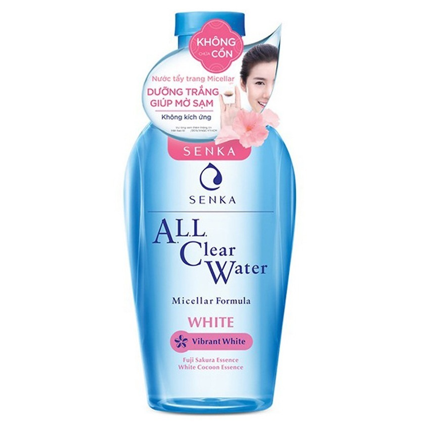 Senka - All Clear Water Micellar Formula - White, Vibrant White 230ml. (Fuji Sakura & White Cocoon Essence)