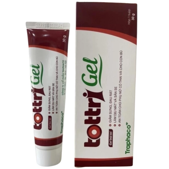 Traphaco - Tottri Gel - Hemorrhoid Relief Gel for Swelling and Pain Gel Bôi Trĩ Giảm Nhanh Đau Rát & Táo Bón 30g.