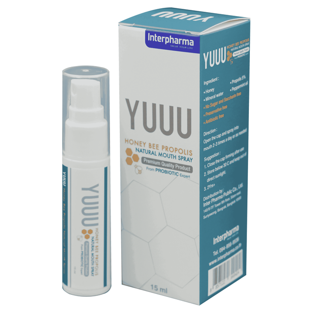 Interpharma - YUUU Honey  Natural Mouth Spray 15ml.