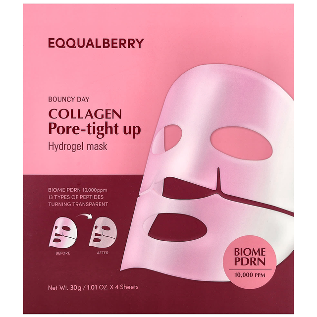 EQQUALBERRY - Collagen Pore-Tight Up Hydrogel Mask 30g. (Pack of 3)