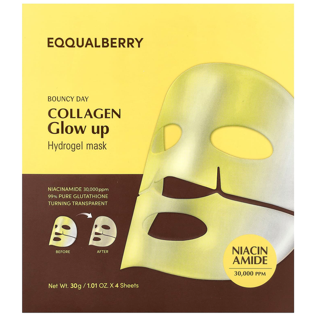 EQQUALBERRY - Collagen Glow Up Hydrogel Mask 30g. (Pack of 3)