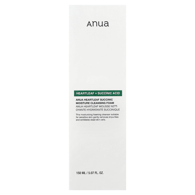 Anua - Heartleaf Succinic Moisture Cleansing Foam 150ml.