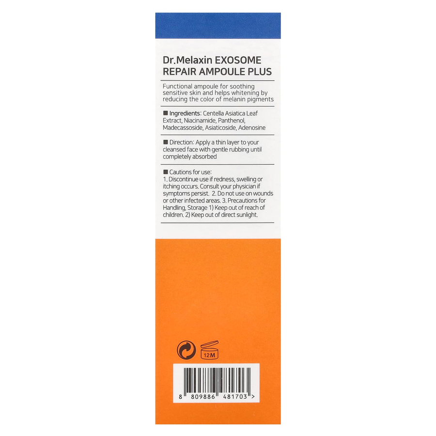 Dr.Melaxin - Exosome Repair Ampoule Plus with Cicasome and Ciacinamide 40ml.