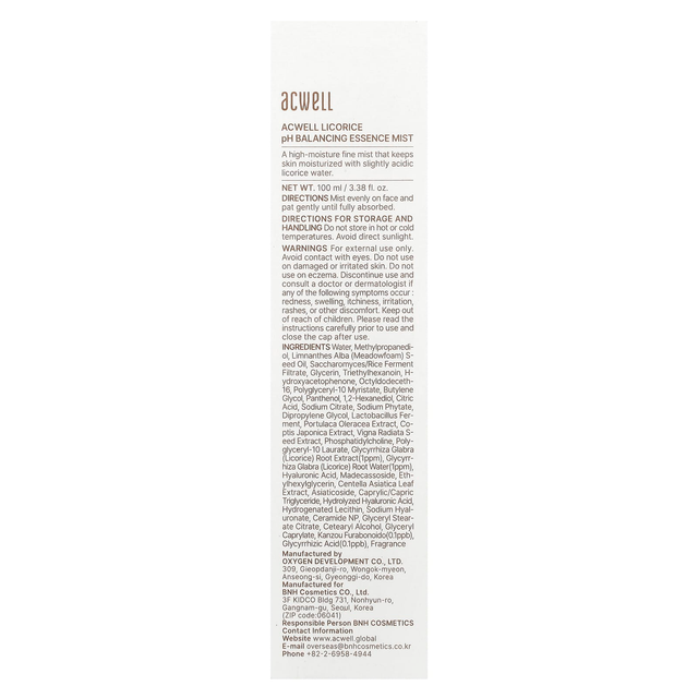 Acwell - Licorice pH Balancing Essence Mist 100ml.