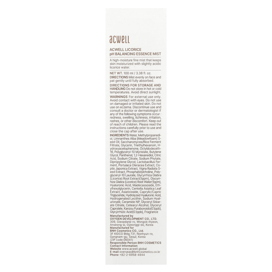 Acwell - Licorice pH Balancing Essence Mist 100ml.