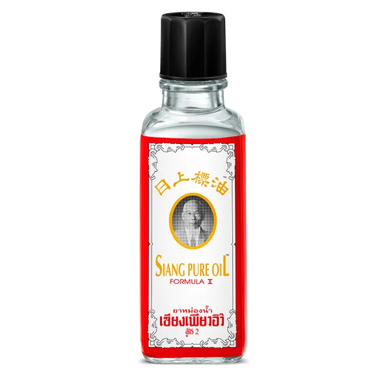 Siang Pure - White Oil Formula 2 - Peppermint Menthol Aroma 25ml (Pack of 6) - Made in Thailand