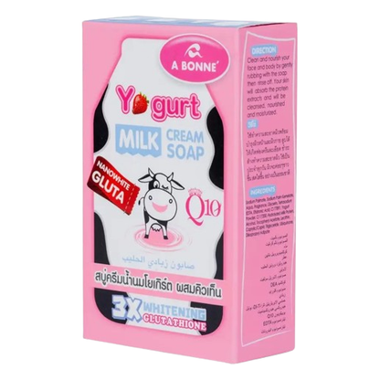 A Bonne' - Yogurt Milk Cream Soap with Q10 90g. (Pack of 3)