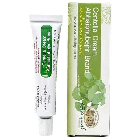 Abhaibhubejhr - Centella Asiatica Cream 10 g. (Pack of 3) - Made in Thailand