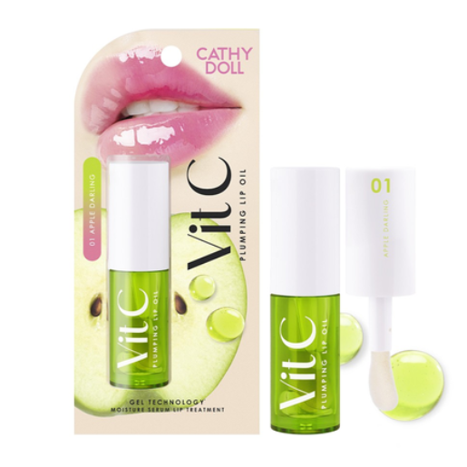 Cathy Doll - Vit C Plumping Lip Oils - Apple Darling, Lovely Melon and Sweetie Orange 2.4g. each (Pack of 3 Mix)