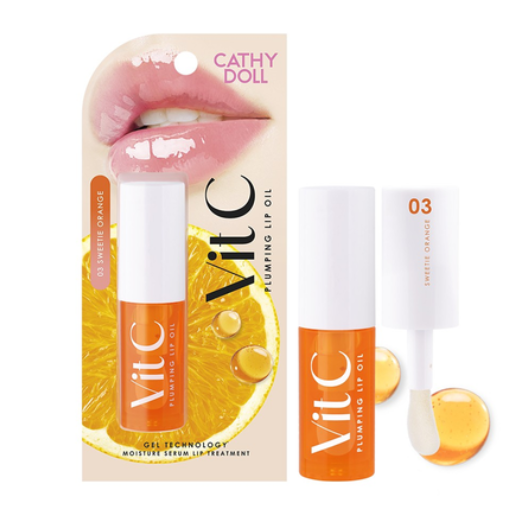 Cathy Doll - Vit C Plumping Lip Oils - Apple Darling, Lovely Melon and Sweetie Orange 2.4g. each (Pack of 3 Mix)