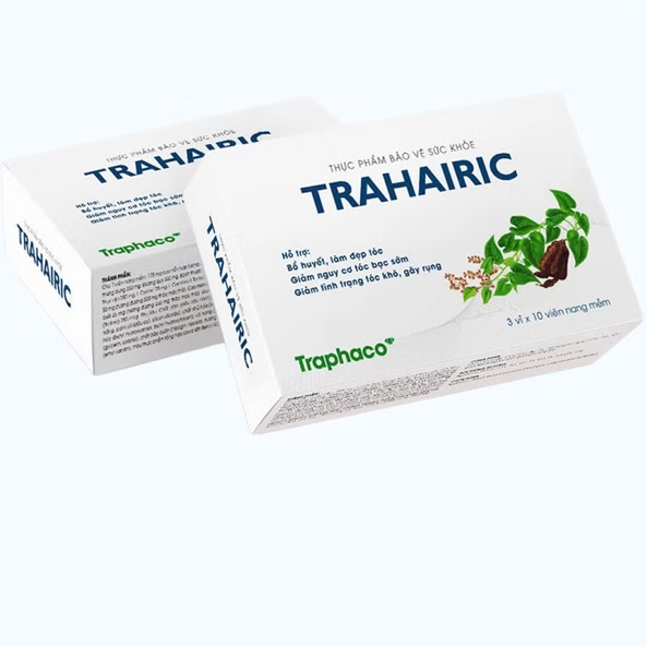 Traphaco - Trahairic - Hair Loss Prevention and Darkening Supplement Viên Uống Tóc Chắc Khỏe & Đen Tóc (30 Capsules)