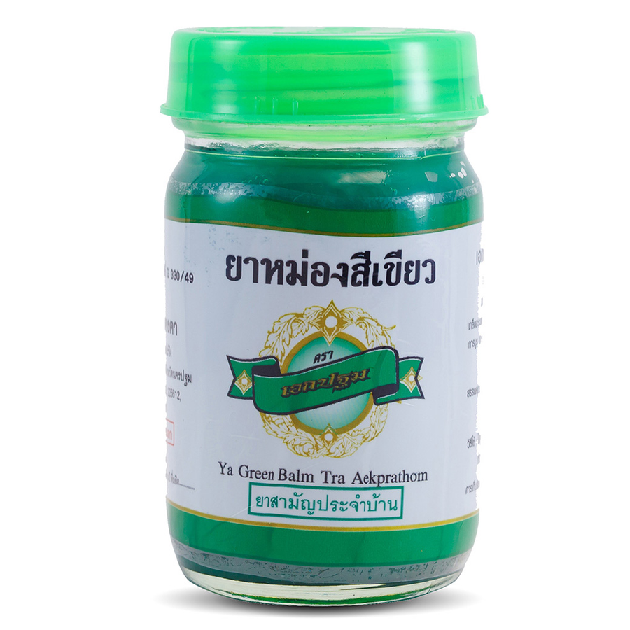 Kongkaherb - Ya Green Balm Tra Aekprathom, Thai Herbal Massage Balm 100g.