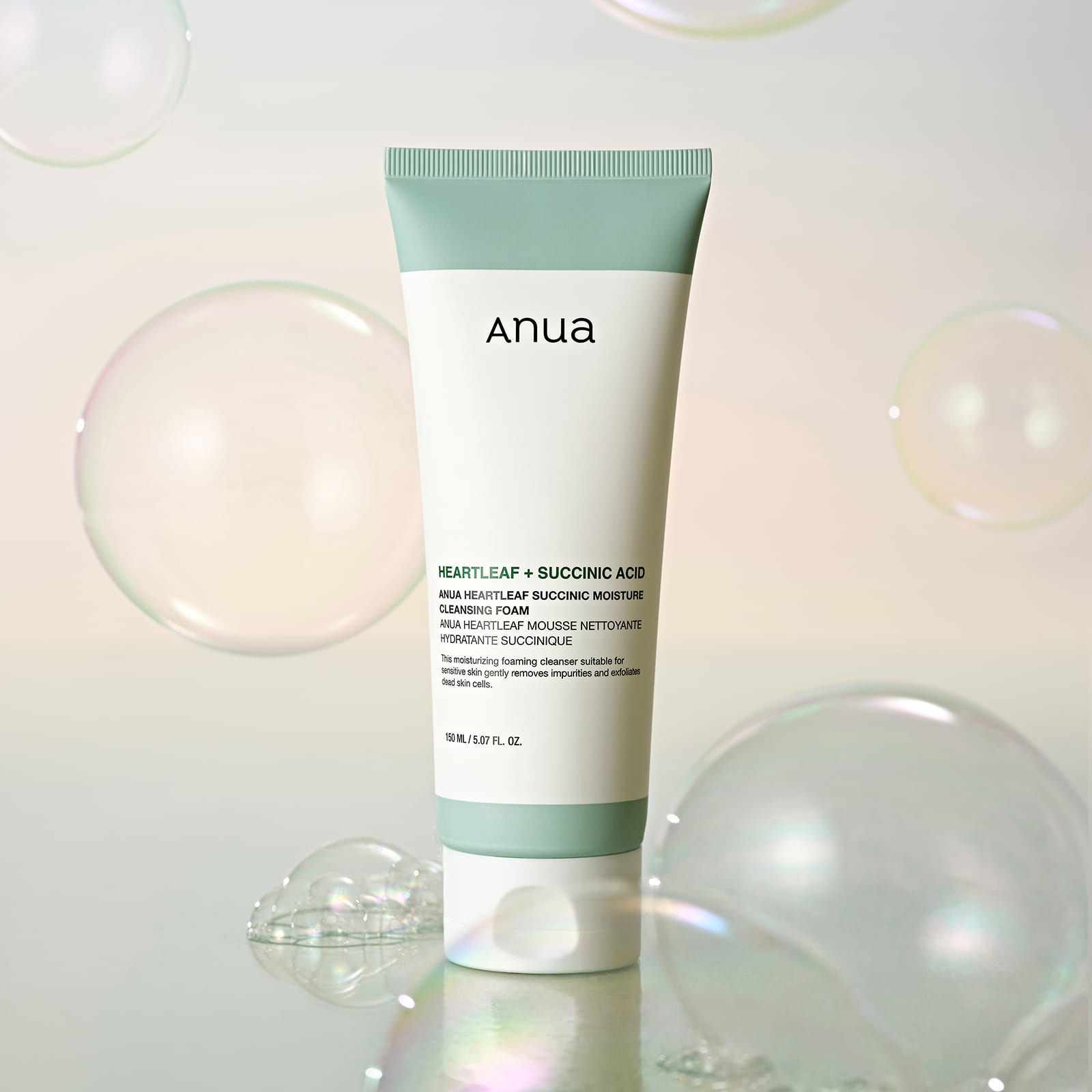 Anua - Heartleaf Succinic Moisture Cleansing Foam 150ml.