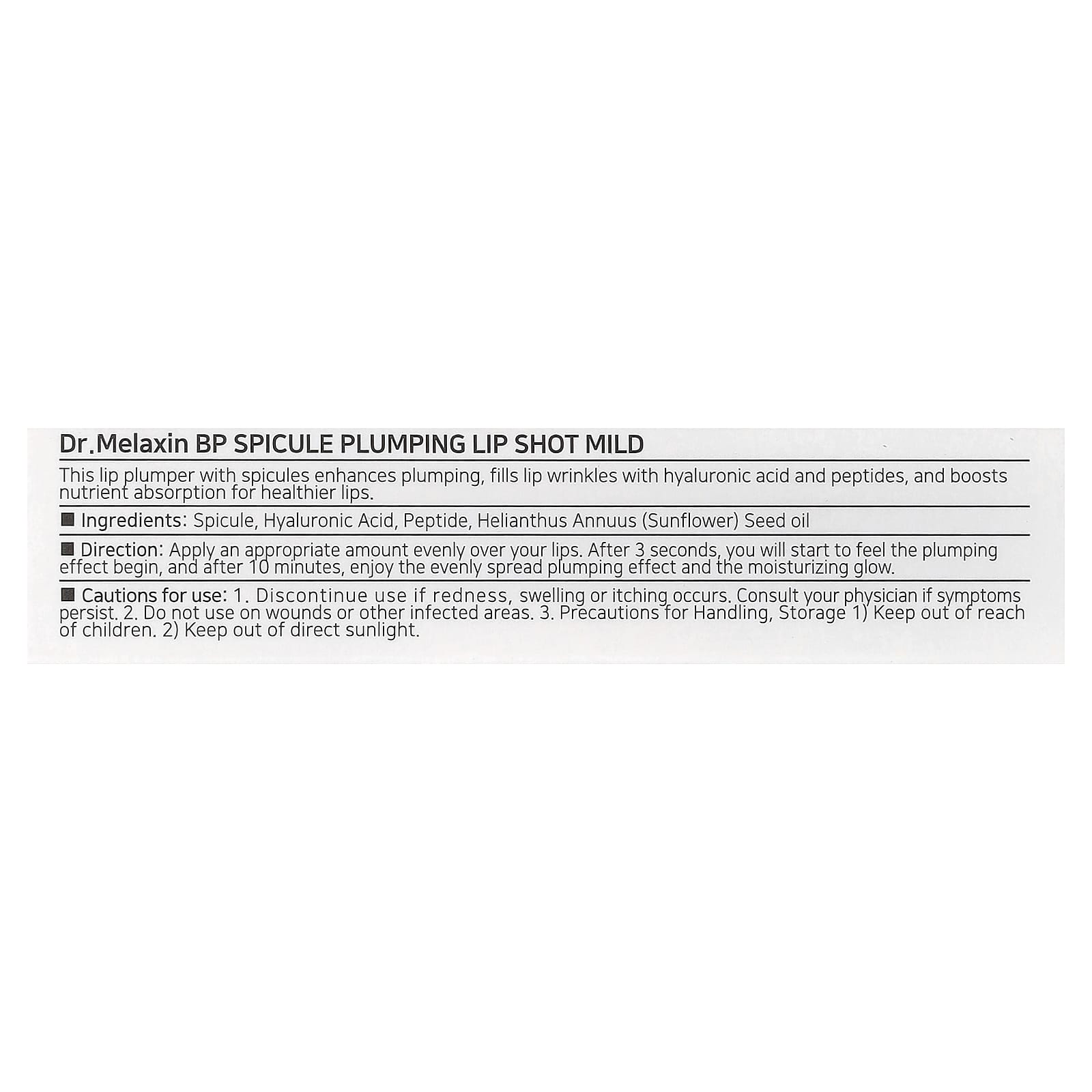 Dr.Melaxin - BP Spicule Plumping Lip Shot Mild 30ml.