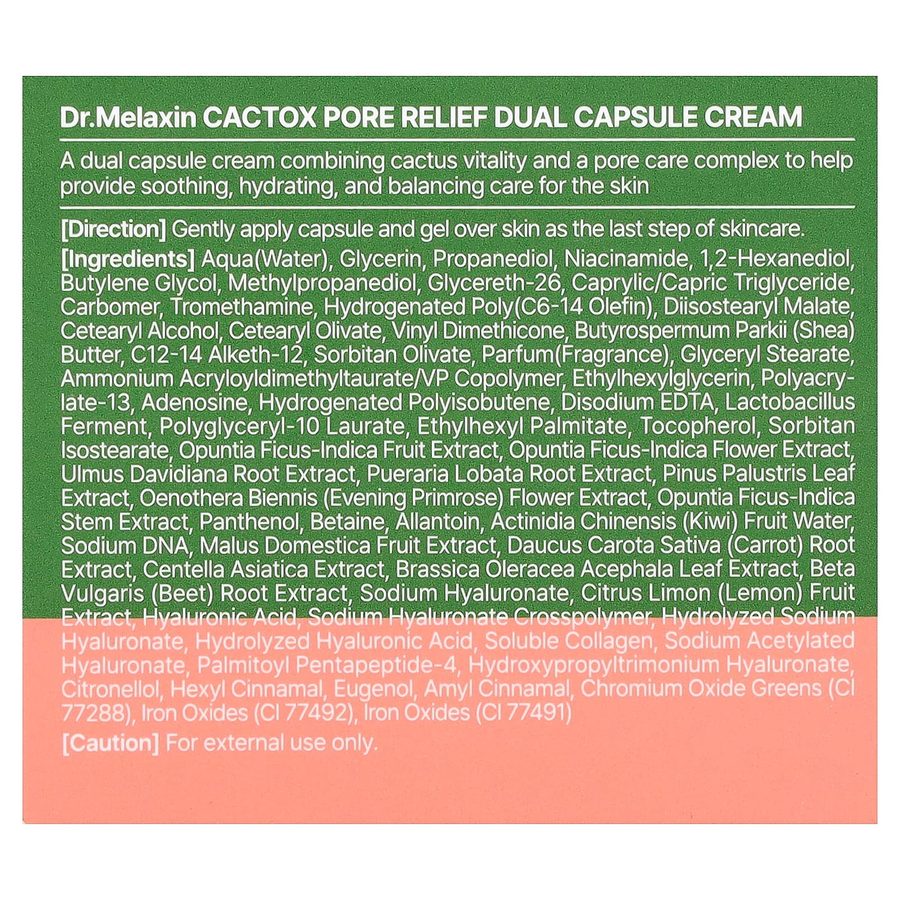 Dr.Melaxin - Cactox Pore Relief Dual Capsule Cactus Cream 65g.