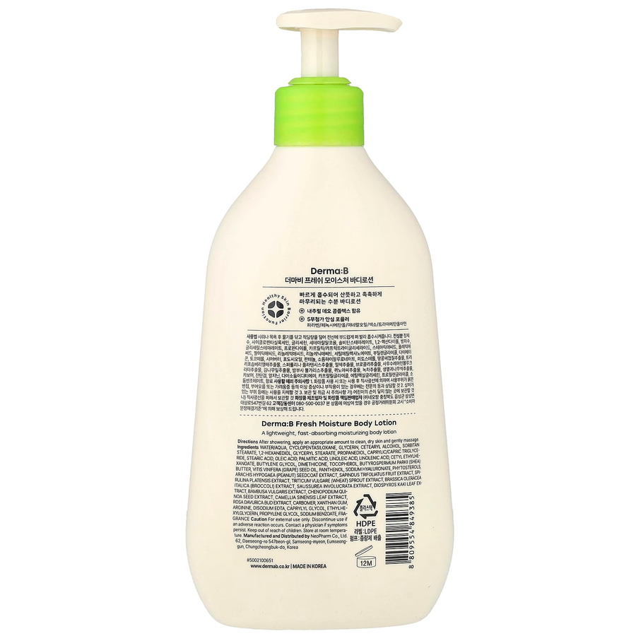 DERMA B - Fresh Moisture Body Lotion 400ml.