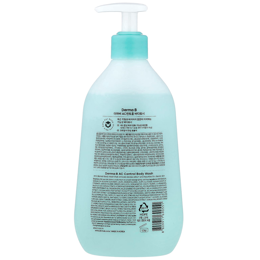 DERMA B - AC Control Body Wash 420ml.