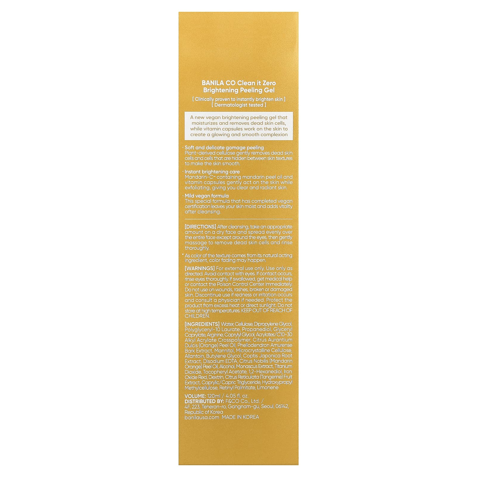 Banila - Clean It Zero Brightening Peeling Gel 120ml.