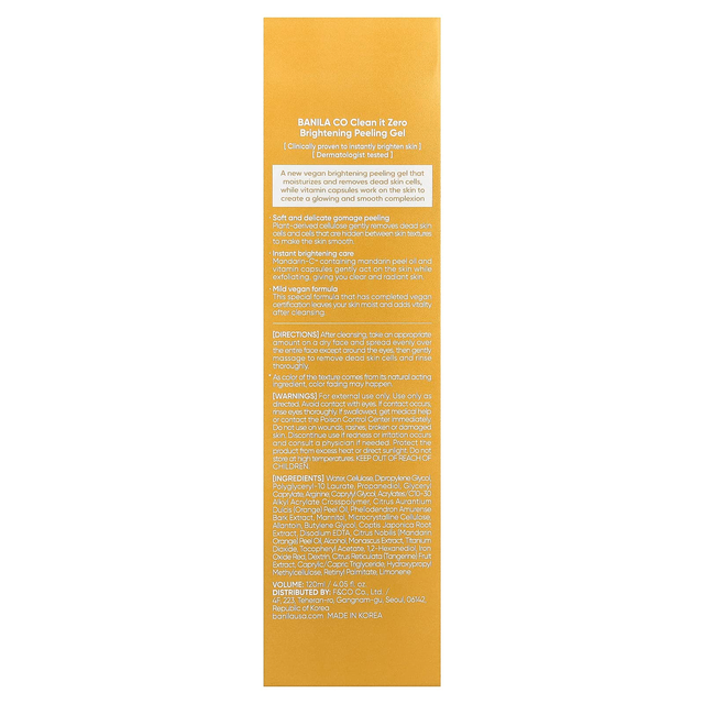 Banila - Clean It Zero Brightening Peeling Gel 120ml.