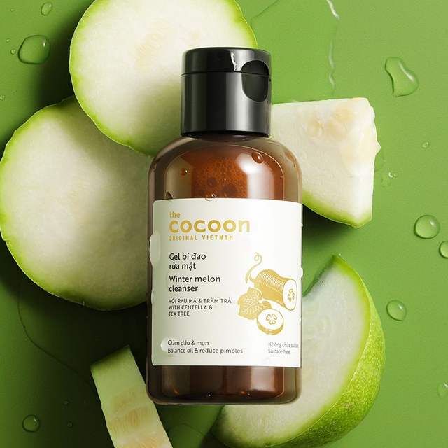 Cocoon Vietnam - Winter Melon Cleanser (Gel Bí Đao Rửa Mặt) with Winter Melon & Centella Extract, Tea Tree Oil & BHA 140ml.