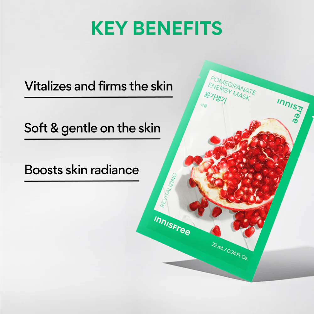 Innisfree - Squeeze Energy Mask Pomegranate 22ml. (Pack of 3)