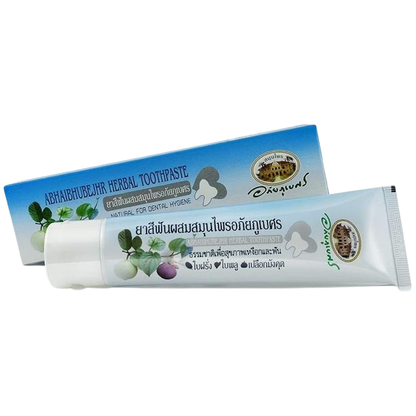 Abhaibhubejhr - Herbal Toothpaste with Guava Leaf, Betel and Mangoesteen 70 g. (Pack of 3) - Made in Thailand