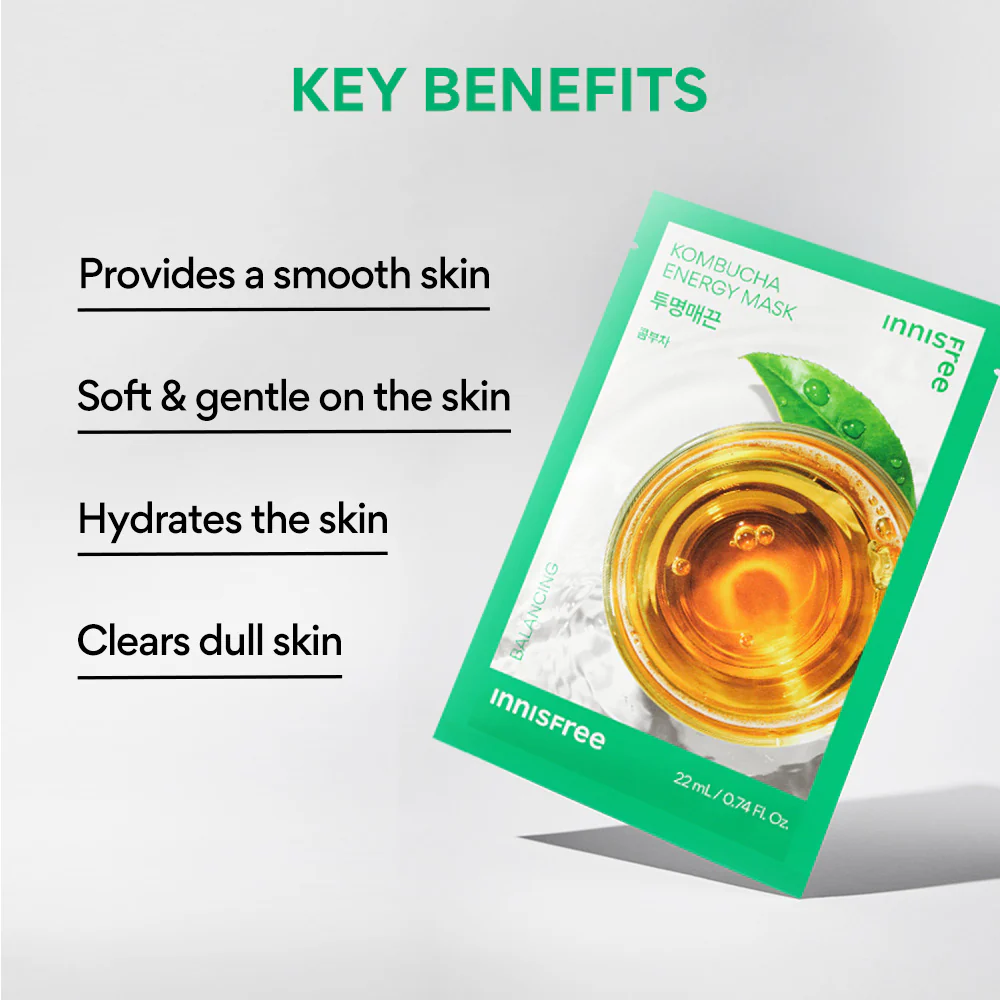 Innisfree - Squeeze Energy Mask Kombucha 22ml. (Pack of 3)