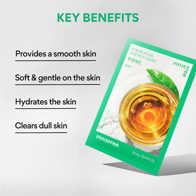 Innisfree - Squeeze Energy Mask Kombucha 22ml. (Pack of 3)