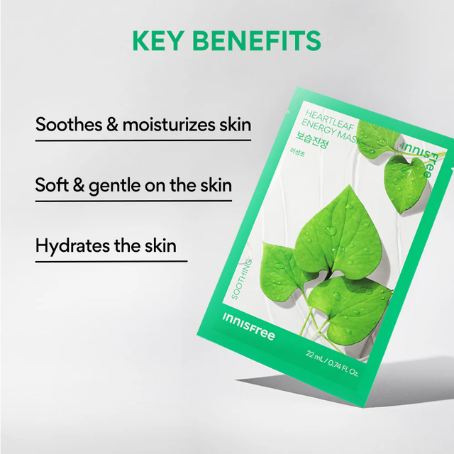 Innisfree - Squeeze Energy Mask Heartleaf 22ml. (Pack of 3)
