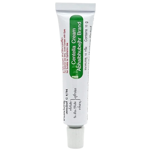 Abhaibhubejhr - Centella Asiatica Cream 10 g. (Pack of 3) - Made in Thailand