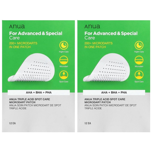 Anua - Triple Acid Spot Care Microdart Patch (12 Patches) - Pack of 2