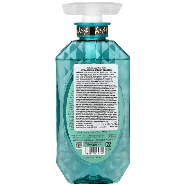 Moist Diane - Extra Fresh & Hydrate Shampoo with Organic Argan Oil & Feather Keratin 450ml.