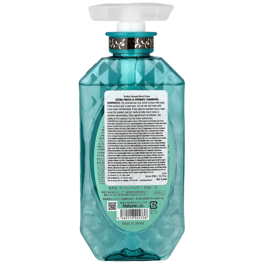 Moist Diane - Extra Fresh & Hydrate Shampoo with Organic Argan Oil & Feather Keratin 450ml.