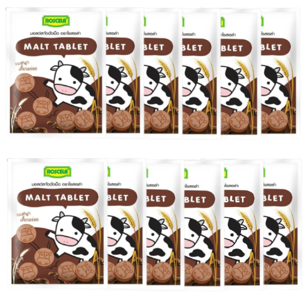 Roscela Malt Extract Tablets 15 g. (Pack of 12 sachets)