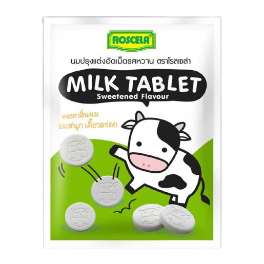 Rosela - Milk Tablet - Sweetened Compressed Milk 15 g. (Pack of 12) - Made in Thailand