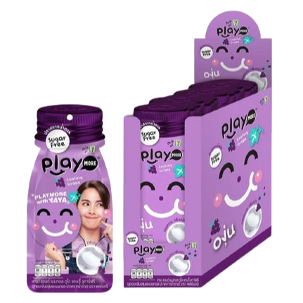 Playmore - Grape and Menthol Flavored Candy Sachet 12g. (Pack of 12 Sachets)