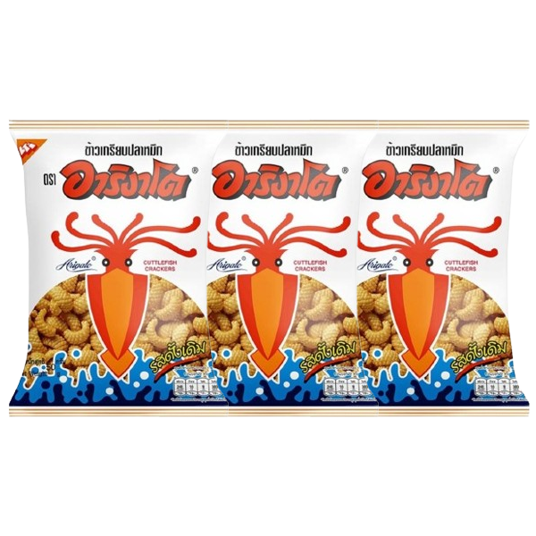 Arigato - Squid Crackers - Original Flavor 50g. (Pack of 3)