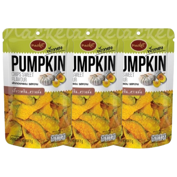 Nacket - Sweet Pumpkin Chips 75g. (Pack of 3)