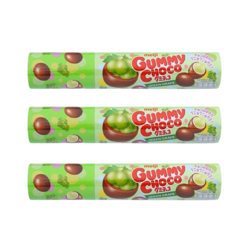 Meiji - Gummy Chocolate Green Grape 50g. (Pack of 3)