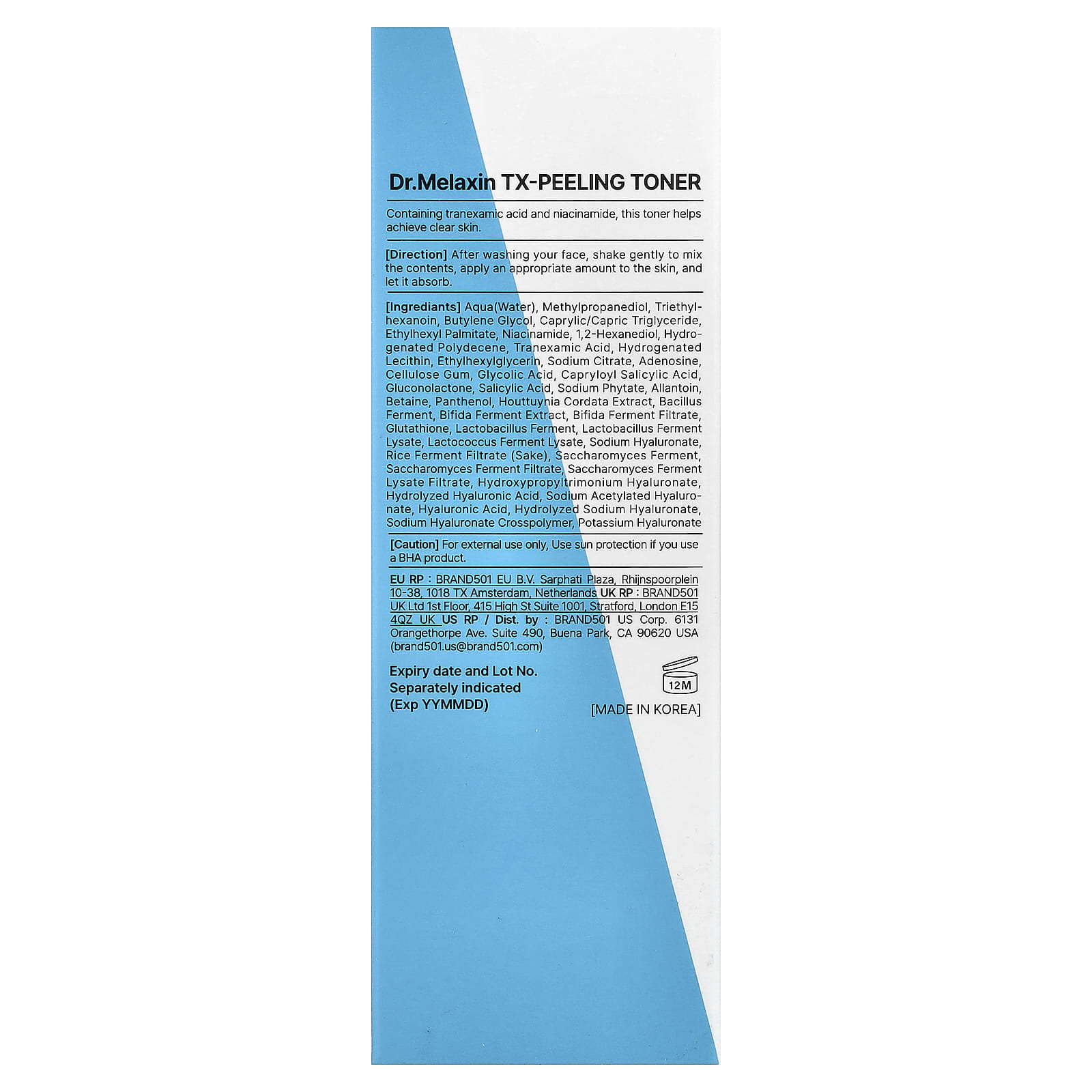 Dr.Melaxin - TX Peeling Toner with Tranexamic Acid and Niacinamide 150ml.