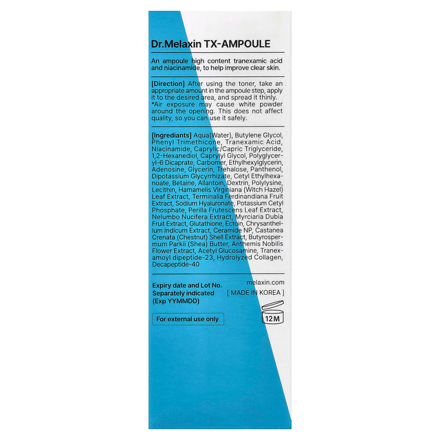 Dr.Melaxin - TX Ampoule Rx with Tranexamic Acid and Niacinamide 30ml.