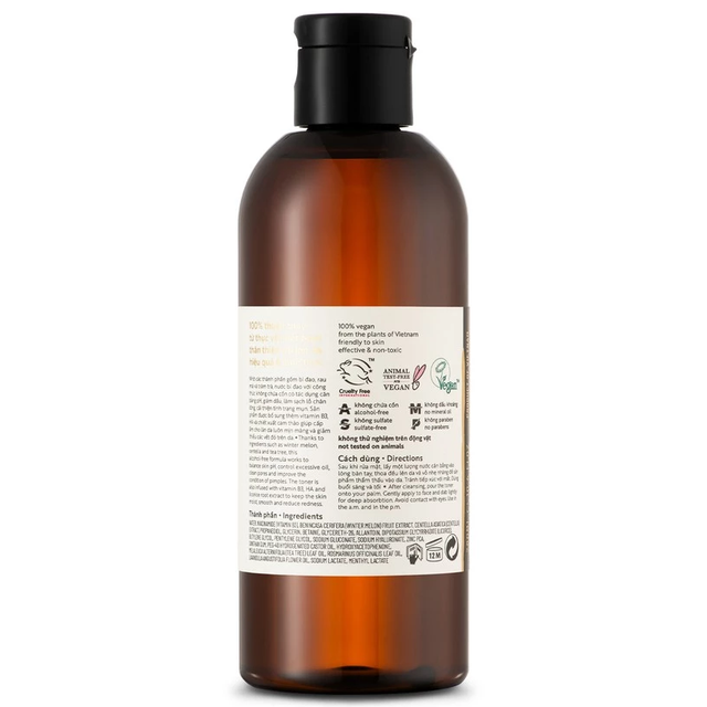Cocoon Vietnam - Winter Melon Toner (Nước Bí Đao Cân Bằng Da) with Winter Melon Extract, Centella & Tea Tree 310ml.