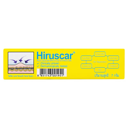 Hiruscar - Gel, 100% Hypoallergenic Mucopolysaccharide for Skin Softener Acne Scar and Keloid Care 7g.