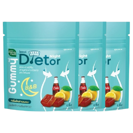 Handy Herb - Dietor Night Gummy Jelly, Cola Lemon flavor (Pack of 3 sachets, 6 pcs. per sachet)