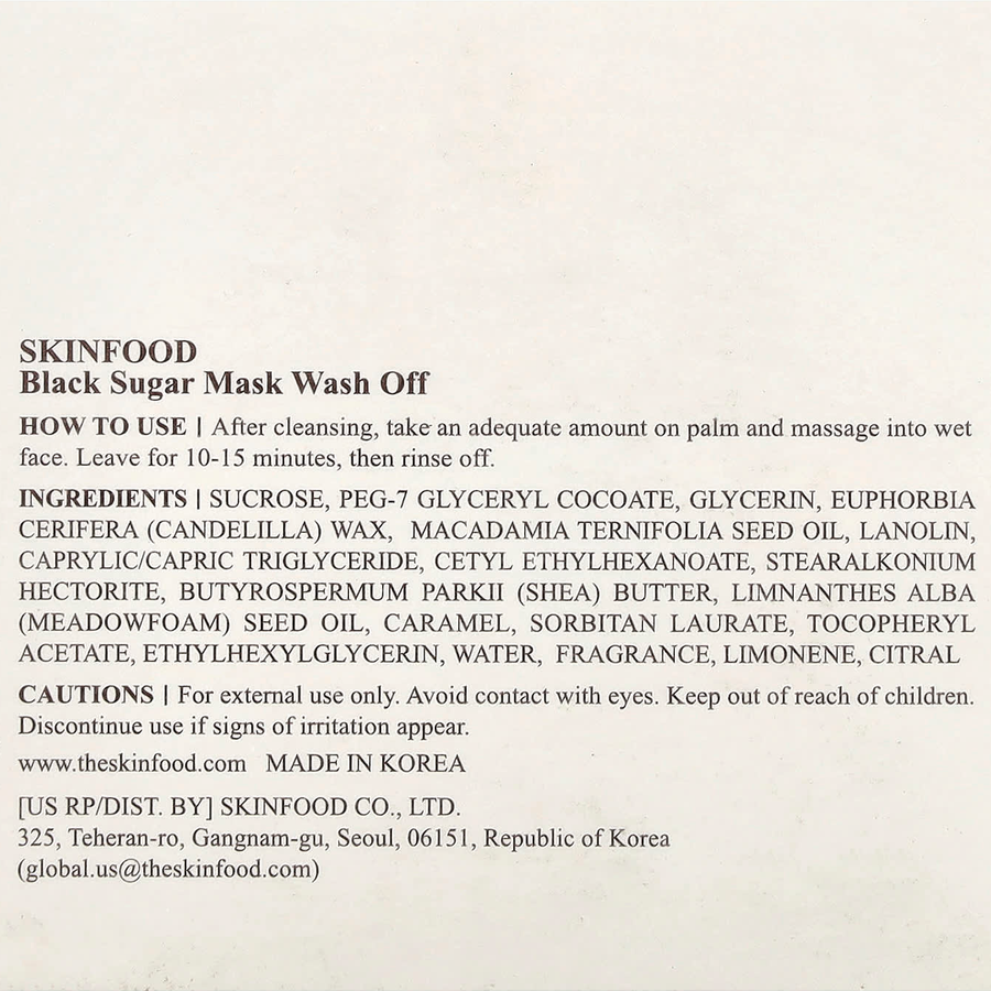 Skinfood - Black Sugar Mask Wash Off 120g.