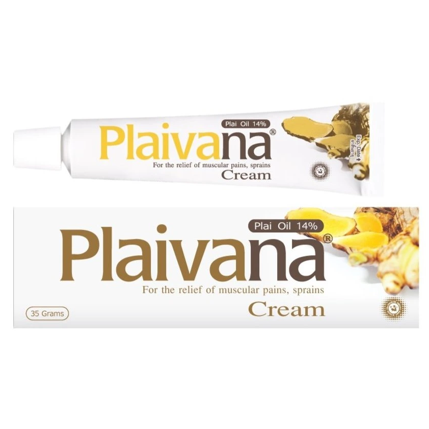 Plaivana - Cream Thai Herbal Plai Oil Natural Relieve Body Aches Rub 35g. (Pack of 6) - Made in Thailand