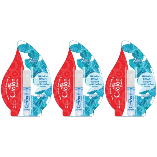 Lana - Oralan Classic Xịt Thơm Miệng Mint Breath Spray 8ml. (Pack of 3)