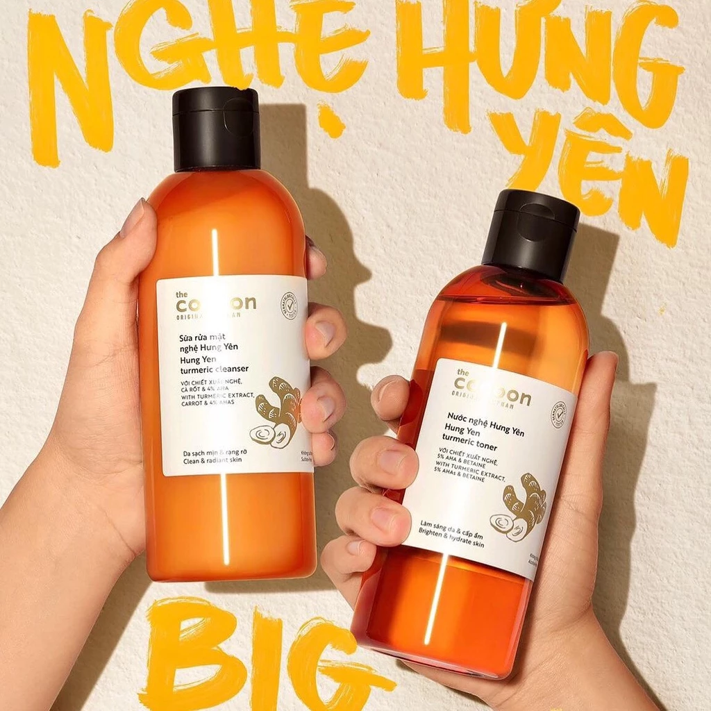 Cocoon Vietnam - Hung Yen Turmeric Toner (Nước Nghệ Hưng Yên) with Turmeric Extract, 5% AHAs & Betaine 310ml.